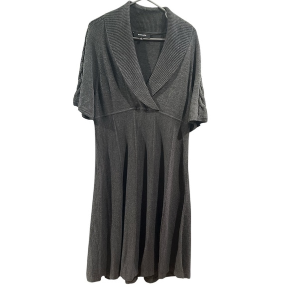 Jones New York Dark Gray Short Sleeve Dress - Size Extra Large - Picture 1 of 5